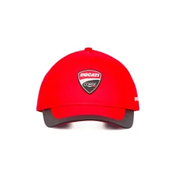 Cappellino da uomo rosso con dettaglio nero e logo Ducati