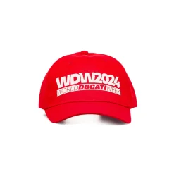 Cappellino da uomo rosso con logo WDW2024 Ducati