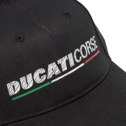 Cappellino nero da Uomo con scritta Ducati Corse