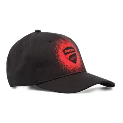 Cappellino nero da Uomo Ducati Corse con logo effetto spray