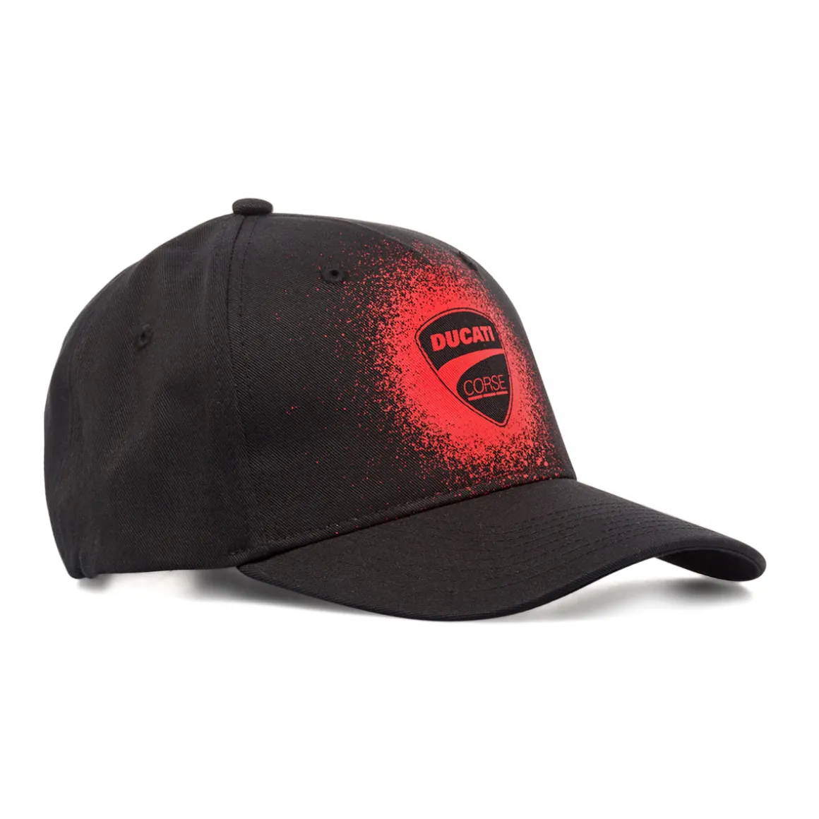 Cappellino nero da Uomo Ducati Corse con logo effetto spray