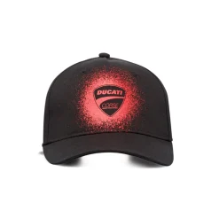 Cappellino nero da Uomo Ducati Corse con logo effetto spray