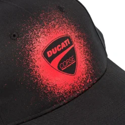 Cappellino nero da Uomo Ducati Corse con logo effetto spray
