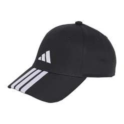 Cappellino nero regolabile con visiera e logo adidas