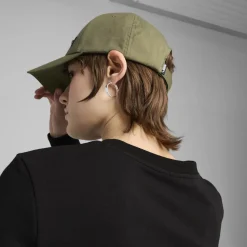 Cappellino verde militare con logo e chiusura con strappo Puma Ess Metal