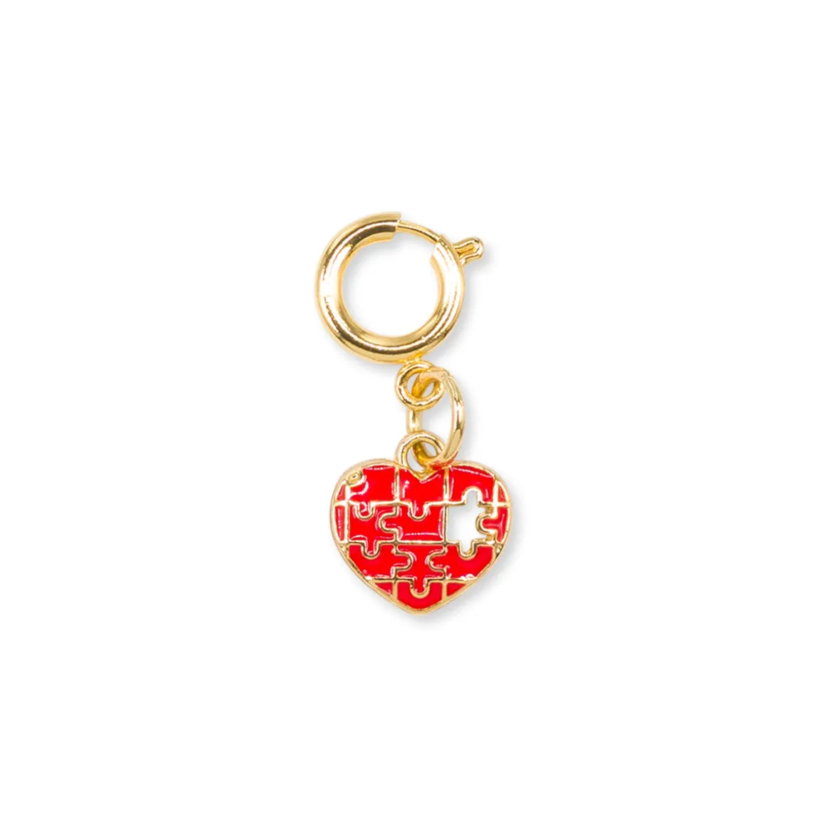 Charm Cuore Puzzle rosso e oro per scarpe e borse Lora Ferres