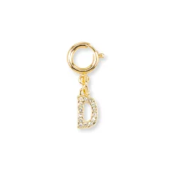Charm Lettera D strass oro decorativo per scarpe e borse Lora Ferres