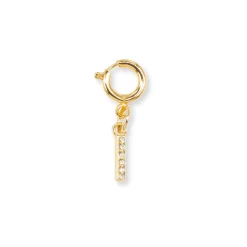 Charm Lettera I strass oro decorazione per scarpe borse Lora Ferres