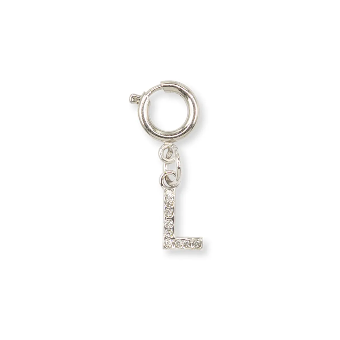 Charm Lettera L strass argento decorazione personalizzata Lora Ferres