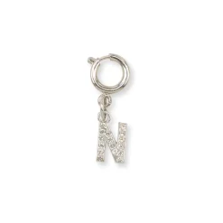 Charm Lettera N strass argento per scarpe e borse Lora Ferres