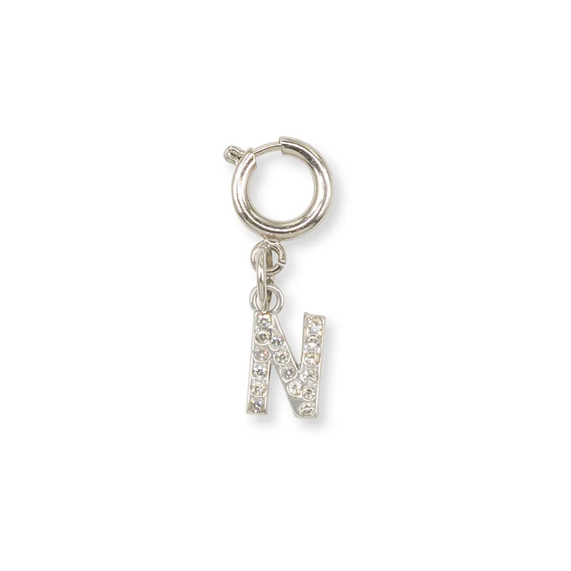 Charm Lettera N strass argento per scarpe e borse Lora Ferres