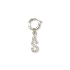 Charm Lettera S strass argento personalizzazione scarpe Lora Ferres
