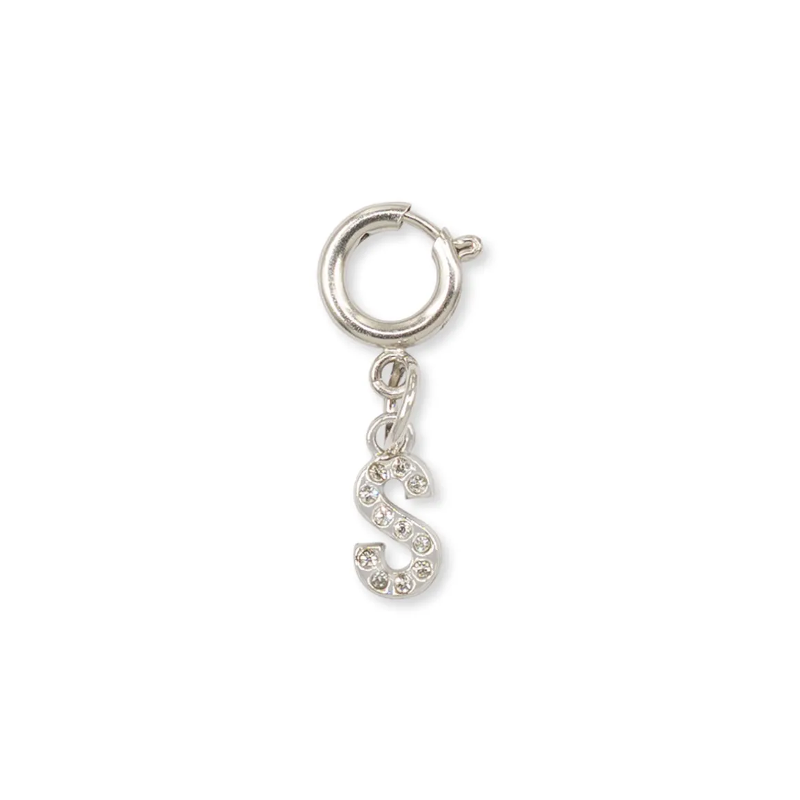 Charm Lettera S strass argento personalizzazione scarpe Lora Ferres