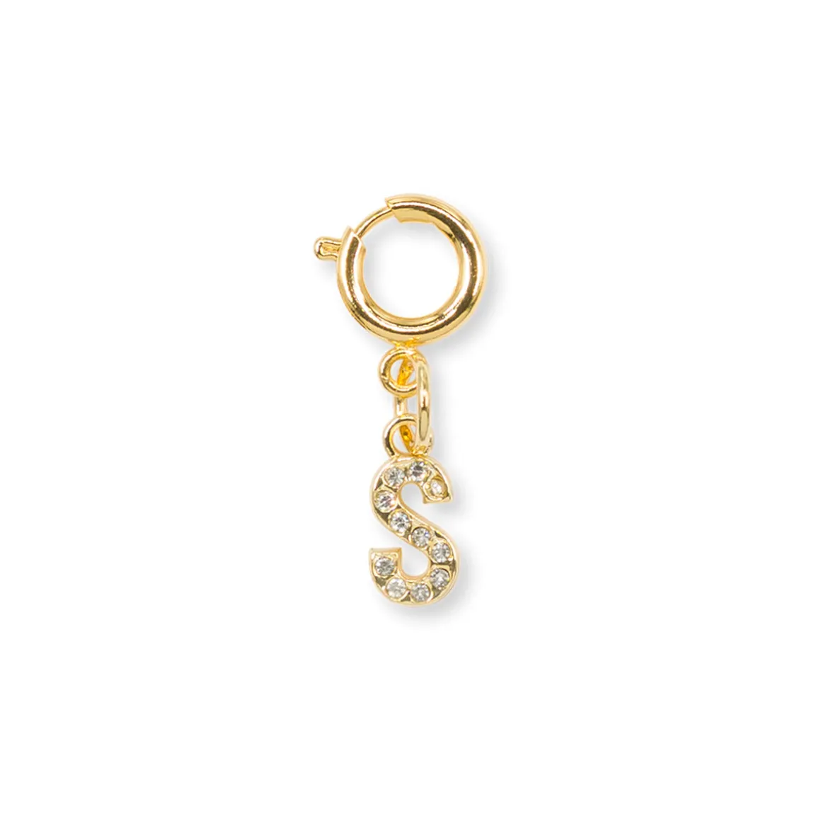 Charm Lettera S strass oro personalizzazione scarpe Lora Ferres