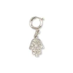 Charm Mano di Fatima strass argento portafortuna Lora Ferres