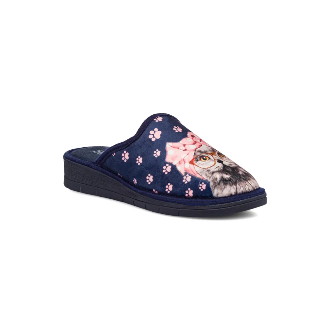 Ciabatte blu da Donna con gatto Italia Trend