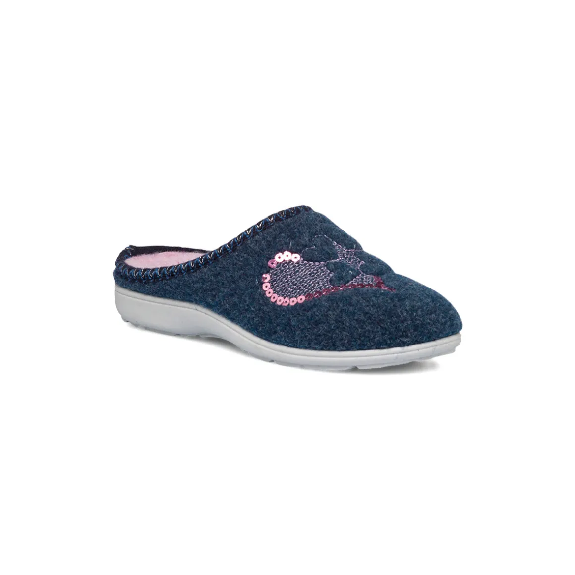 Ciabatte blu da Donna in tessuto con paillettes Italia Trend
