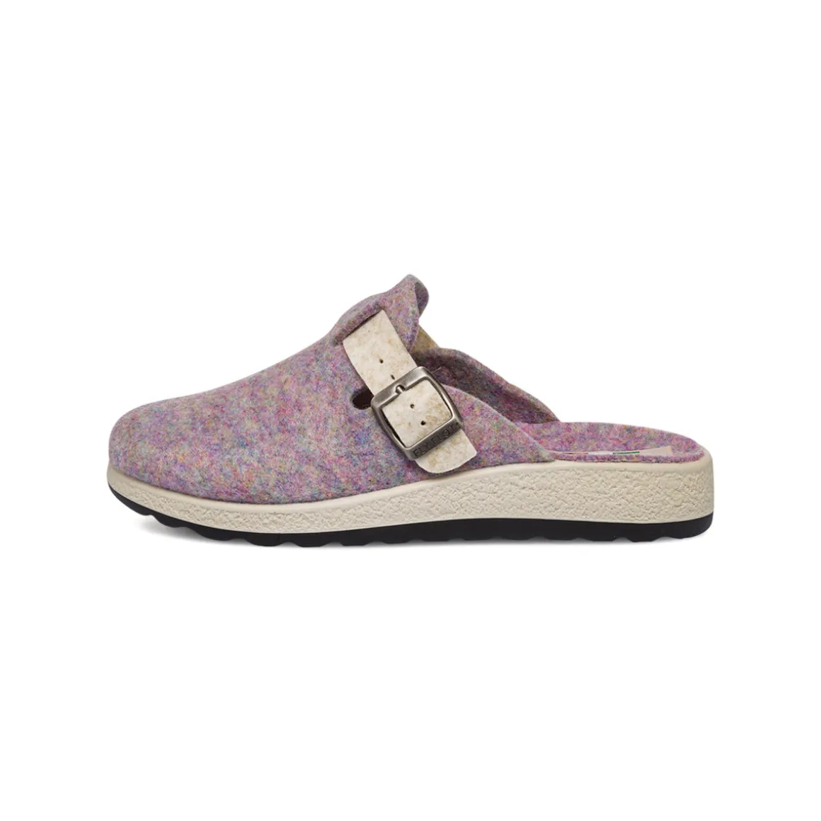 Ciabatte con fibbia lilla in feltro da Donna Fly Flot