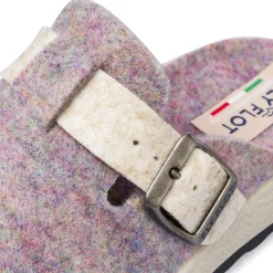 Ciabatte con fibbia lilla in feltro da Donna Fly Flot