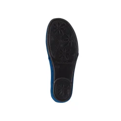 Ciabatte da Donna blu con fiori effetto velluto Stilrosa