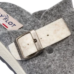 Ciabatte da Donna grigie in feltro con fibbia Fly Flot
