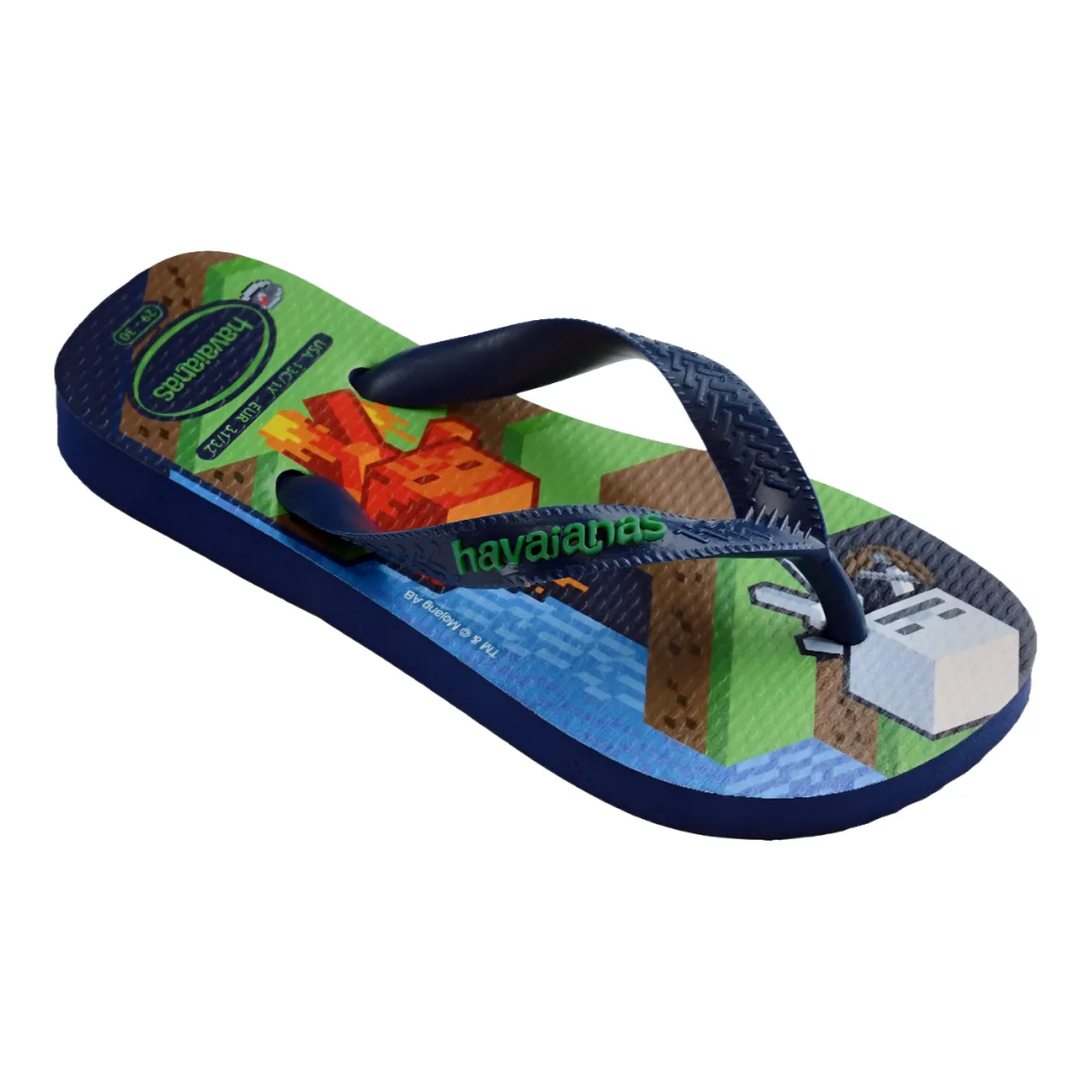 Ciabatte infradito blu da Bambino con stampa Minecraft Havaianas