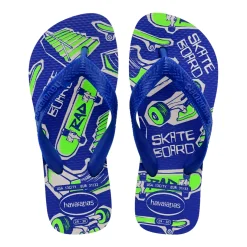 Ciabatte infradito blu da Bambino con decorazioni suola Havaianas