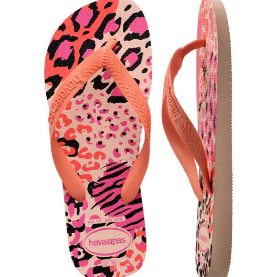 Ciabatte infradito da donna multicolore con stampa leopardata e zebrata Havaianas Top Animals