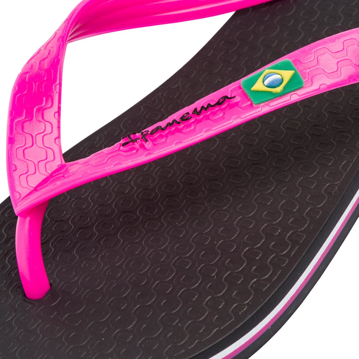 Ciabatte infradito da donna nere e fucsia con bandiera brasile Ipanema Clas Brasil II