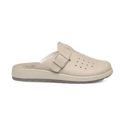 Ciabatte sanitarie beige da donna con sottopiede anti-shock Fly Flot