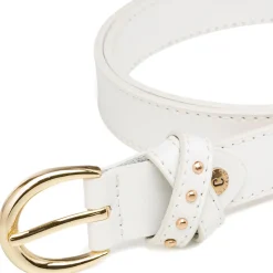 Cintura bianca da Donna con fibbia oro e borchie Coconuda