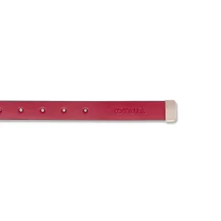 Cintura da Donna in Pelle Rossa Elegante con Fibbia Oro Coconuda