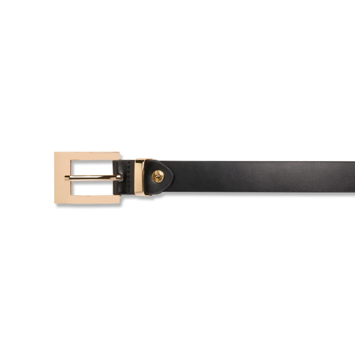 Cintura da Donna in Pelle Nera Elegante con Fibbia Oro Coconuda