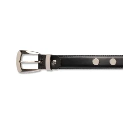 Cintura da Donna Nera in Pelle con Borchie e Fibbia in Metallo Coconuda