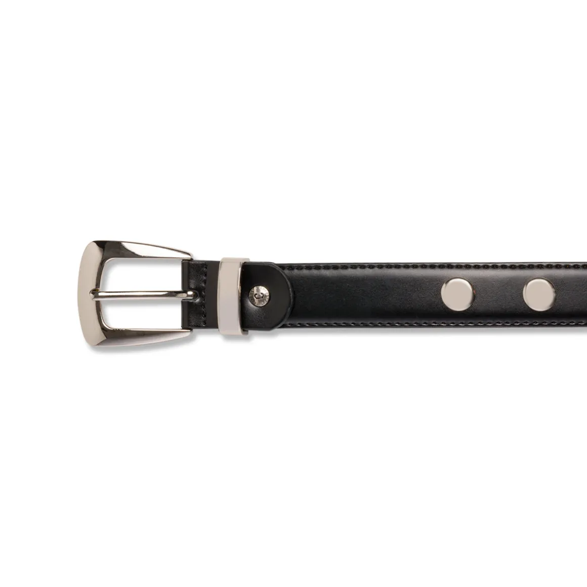Cintura da Donna Nera in Pelle con Borchie e Fibbia in Metallo Coconuda
