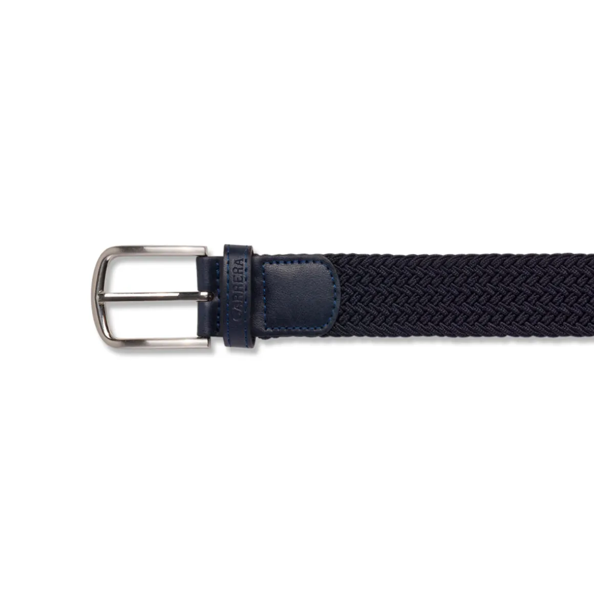 Cintura da Uomo Blu Intrecciata con Fibbia in Metallo Carrera