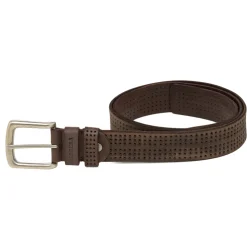 Cintura da uomo in pelle marrone con dettagli traforati Carrera Jeans