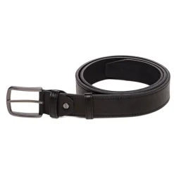 Cintura da Uomo Nera con Fibbia Gunmetal Carrera