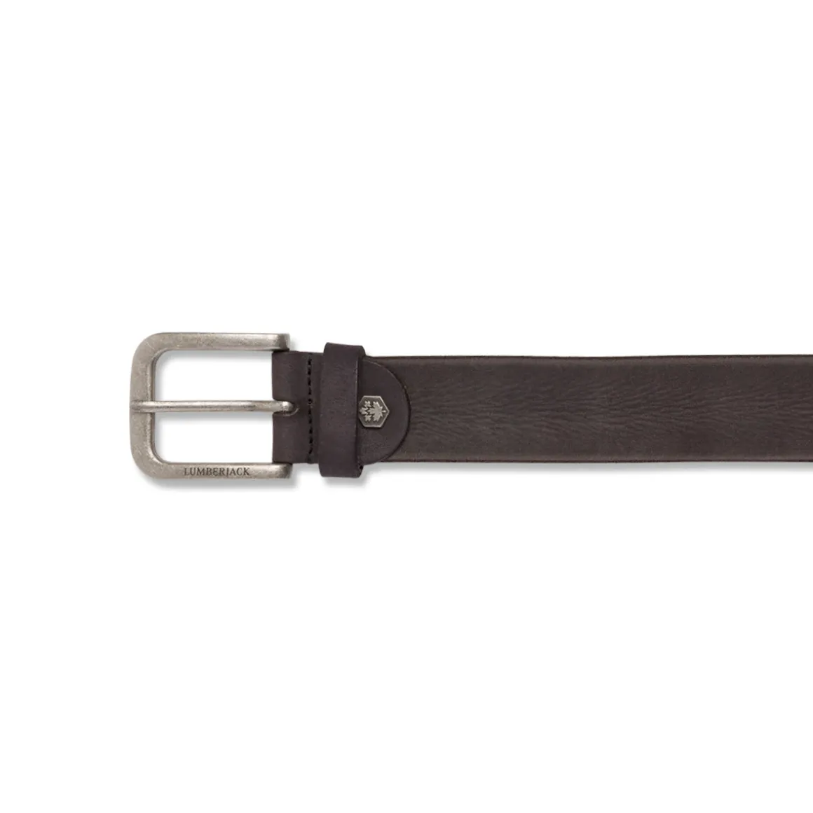 Cintura da Uomo Nera in Pelle con Fibbia in Metallo Lumberjack
