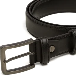 Cintura nera da Uomo in pelle con fibbia spessa in acciaio Carrera Jeans