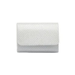 Clutch rigida Argento da Donna con texture geometrica Lora Ferres