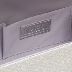 Clutch rigida Argento da Donna con texture geometrica Lora Ferres
