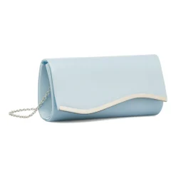Clutch rigida Azzurra da donna con inserto in metallo frontale Lora Ferres