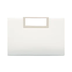Clutch rigida Bianca da Donna con manico in metallo Lora Ferres