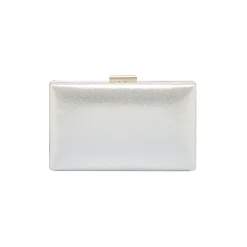 Clutch rigida Grigia da Donna con Strass frontali e chiusura a scatto Lora Ferres