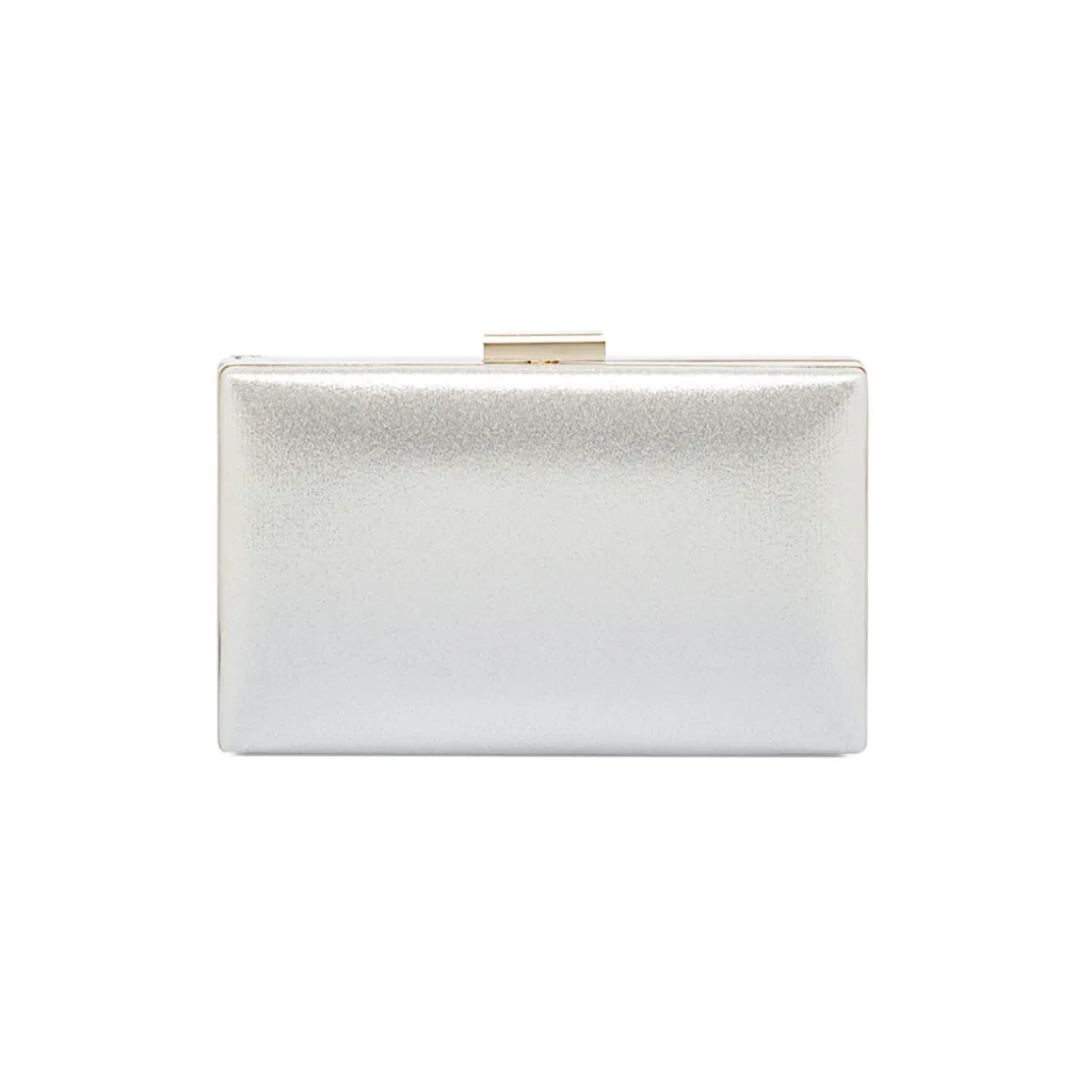 Clutch rigida Grigia da Donna con Strass frontali e chiusura a scatto Lora Ferres