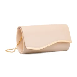 Clutch rigida Nude da donna con inserto in metallo frontale Lora Ferres
