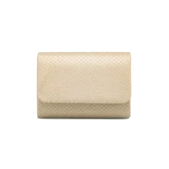 Clutch rigida Oro da Donna con texture geometrica Lora Ferres