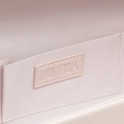 Clutch rigida Rosa da donna con inserto in metallo frontale Lora Ferres
