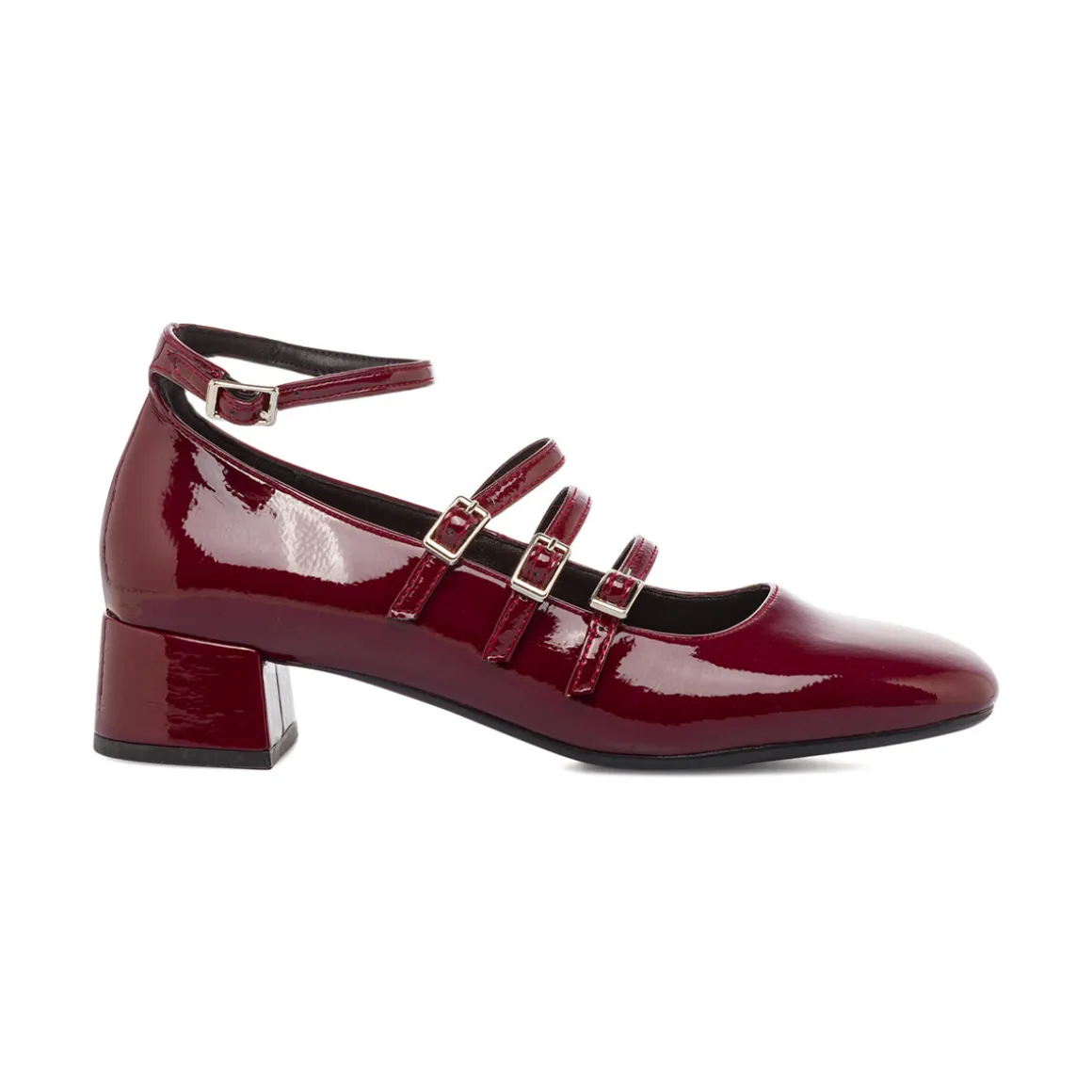 Décolleté bordeaux burgundy da donna con tacco 4 cm e cinturini Swish Jeans